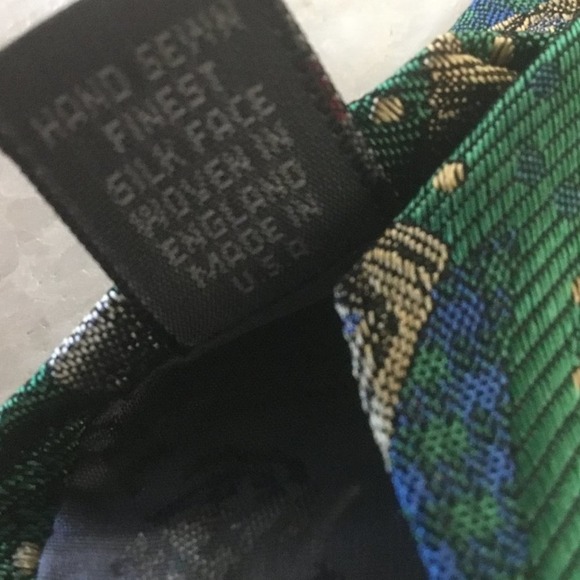 ROBERT TALBOTT GREEN GOLF SILK TIE - Picture 10 of 11